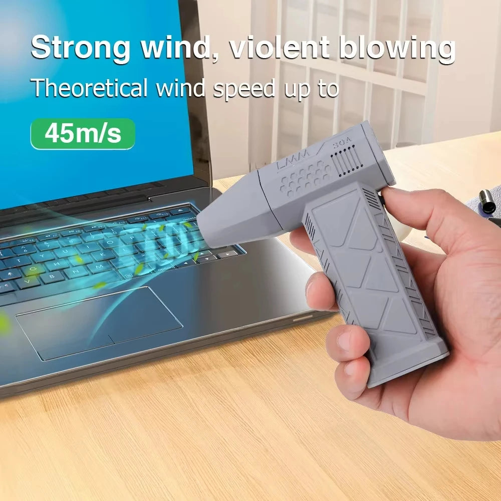 130000RPM Mini Turbo Jet Fan Electric Air Duster Adjustable Wind Speed Turbo Violent Blower Rechargeable with Light Car Cleaning